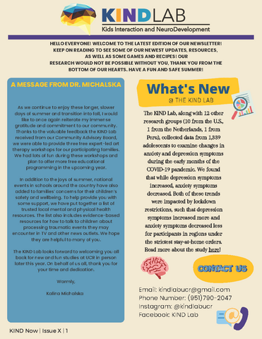 Excerpts from KIND Lab newsletter